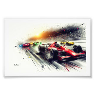 Racing Cars at High Speed, Fotodruck