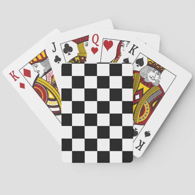 Racing Checkered Flag Muster große schwarze Spielkarten (Rückseite)