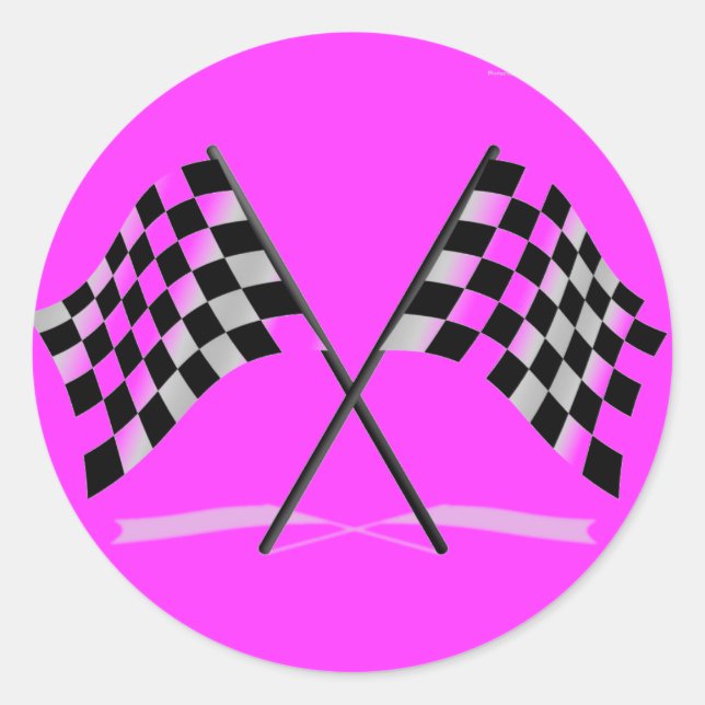 Racing Checkered Flags Runder Aufkleber (Vorderseite)
