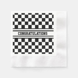 Racing Checkered Sieger Flag Schwarz-Weiß Serviette