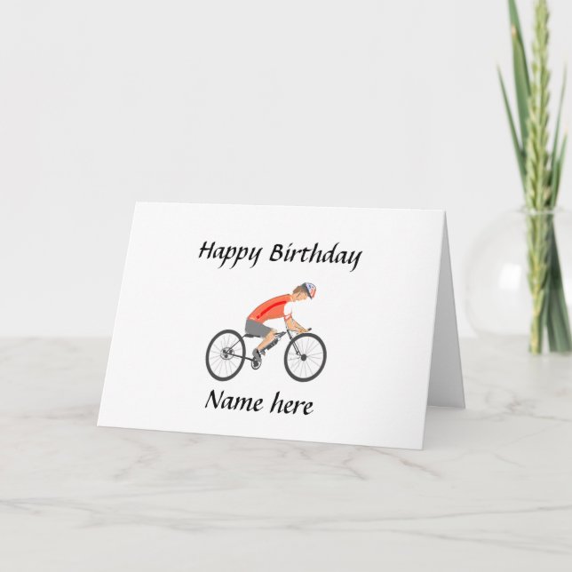Racing Cyclist, Text hinzufügen Karte (Vorderseite)