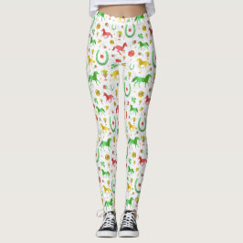 Racing Derby Day Party farbenfrohe Muster Leggings