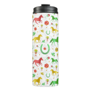 Racing Derby Day Party farbenfrohe Muster Thermosbecher