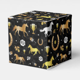 Racing Derby Day Party Schwarzes Gold Muster Geschenkschachtel