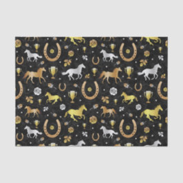 Racing Derby Day Party Schwarzes Gold Muster Seidenpapier