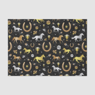 Racing Derby Day Party Schwarzes Gold Muster Seidenpapier