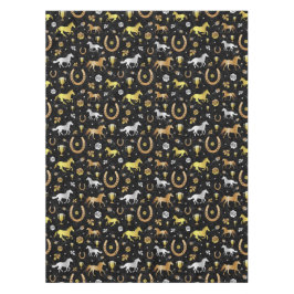 Racing Derby Day Party Schwarzes Gold Muster Tischdecke