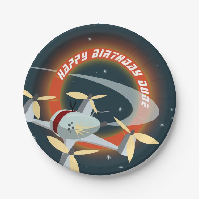 Racing-Drohne Pappteller (Vorderseite)