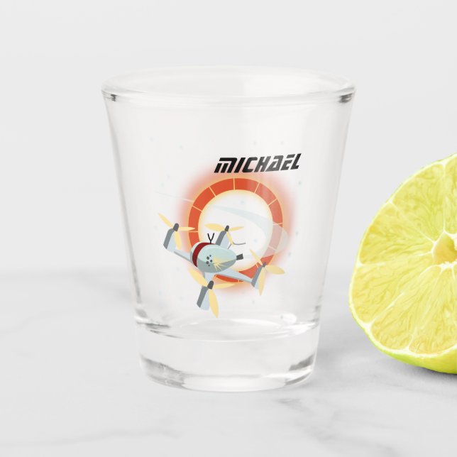 Racing-Drohne Schnapsglas (Vorderseite)