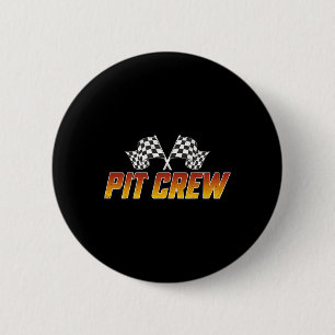 Racing Family Birthday Race Car Retro Pit Crew Hal Button
