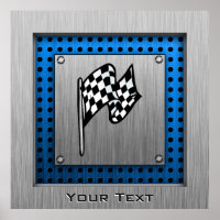 Racing Flag mit gepinseltem Metallaussehen