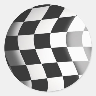 Racing Flag Runder Aufkleber