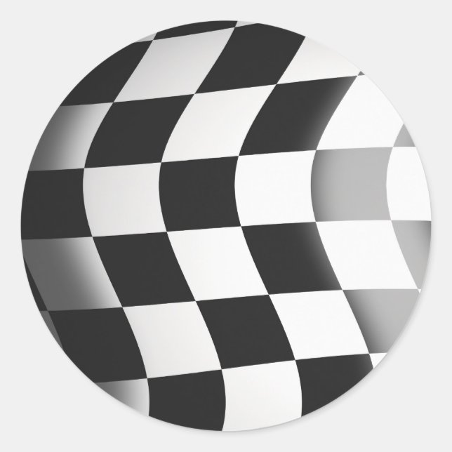 Racing Flag Runder Aufkleber (Vorderseite)