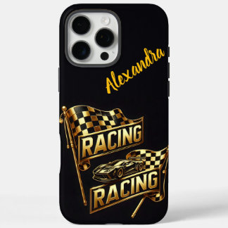 Racing-Flaggen verkörpern die Spannung des Wettbew iPhone 16 Pro Max Hülle