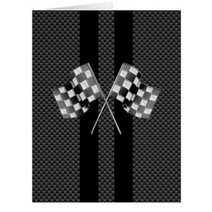 Racing Flags auf Streifen Carbon Fibre wie Style