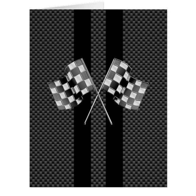 Racing Flags auf Streifen Carbon Fibre wie Style (Vorderseite)