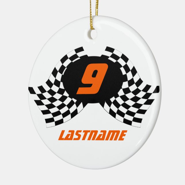 Racing Flags Foto von Keepsake Keramik Ornament (Links)