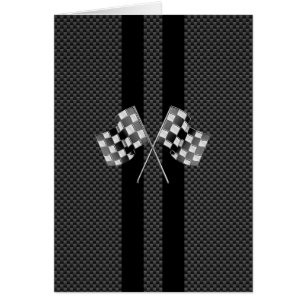 Racing Flags Stripes in Carbon Fiber Style Decor