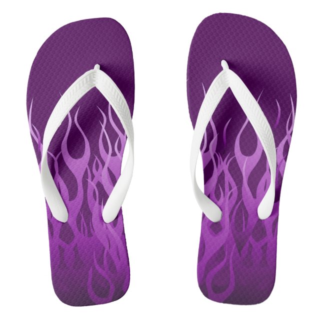 Racing Flames im klassischen Button Stripe Style Flip Flops (Fußbett)