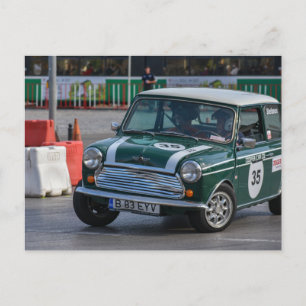Racing Green Classic Mini Cooper carte postale voi