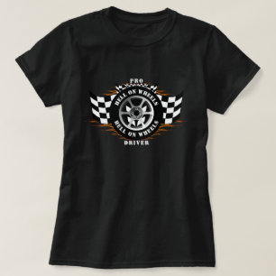 Racing Hell on Wheels Checkered Flag T-Shirt