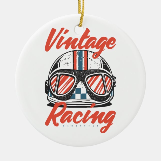 Racing Helmet Keramik Ornament (Vorne)
