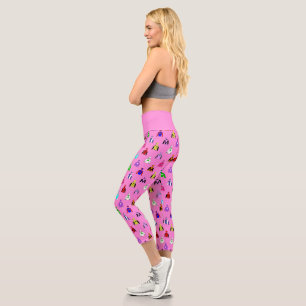 Racing Jockey Silks Muster auf Pink Capri Leggings
