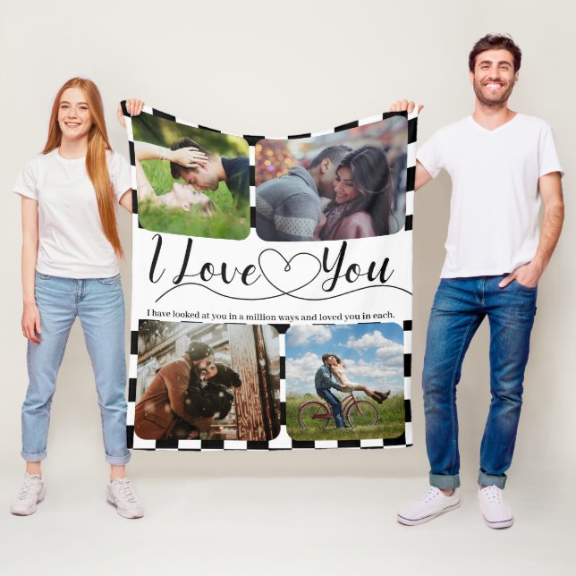 Racing Liebe Foto Collage Jubiläum Valentine Fleecedecke (Beispiel)