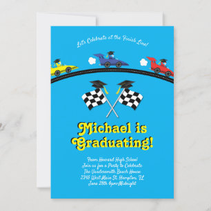 Racing Race Car Graduation Party Einladung