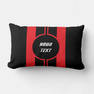 Racing Red Double Stripes Sport Custom Lendenkissen