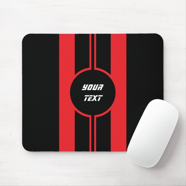 Racing Red Double Stripes Sport Custom Mousepad (Mit Mouse)