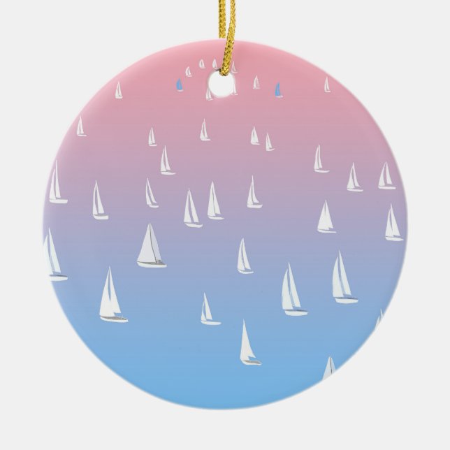 Racing sailboats in the open sea   keramik ornament (Vorne)