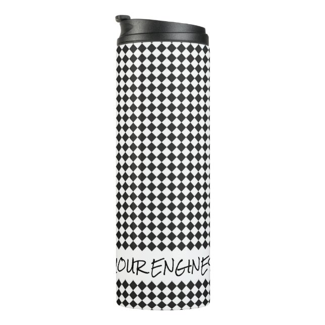 Racing Schachbrett Flag Gentlemen Starten Sie Ihre Thermosbecher (Nach rechts gedreht)