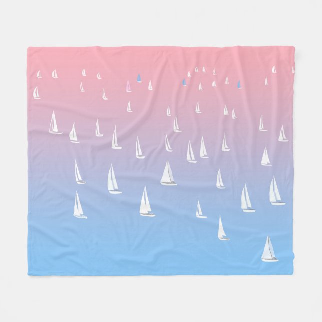 Racing Segelboote im offenen Meer Fleecedecke (Vorderseite (Horizontal))