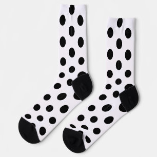 Racing Seiden Punkte Schwarz auf Weiß Derby Polka Socken