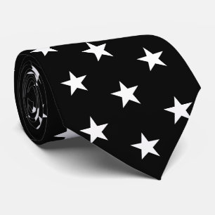 Racing Silks Schwarz mit weißen Sternen Derby Krawatte