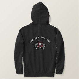 Racing Skull und Crossbones Bestickter Hoodie