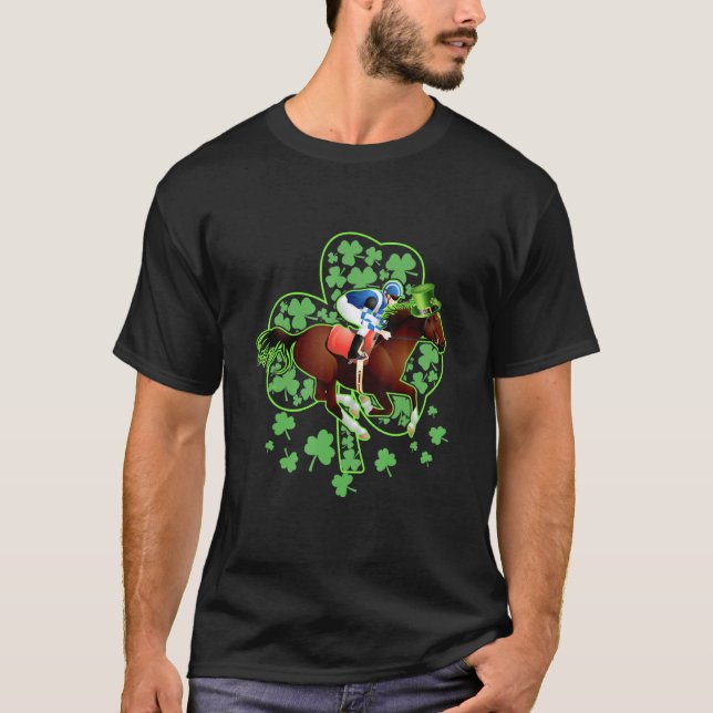 Racing St Patricks Day Racing Kleeblatt T-Shirt (Vorderseite)