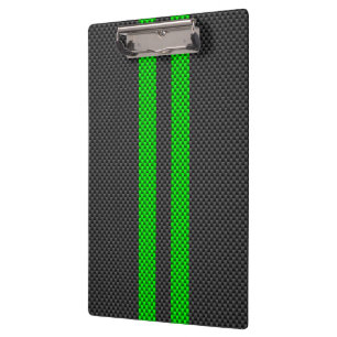 Racing Stripes für elektrische grüne Kohlenstofffa Klemmbrett