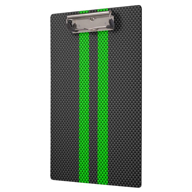 Racing Stripes für elektrische grüne Kohlenstofffa Klemmbrett (Links)