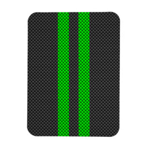 Racing Stripes im grünen Carbon-Faserstil Magnet