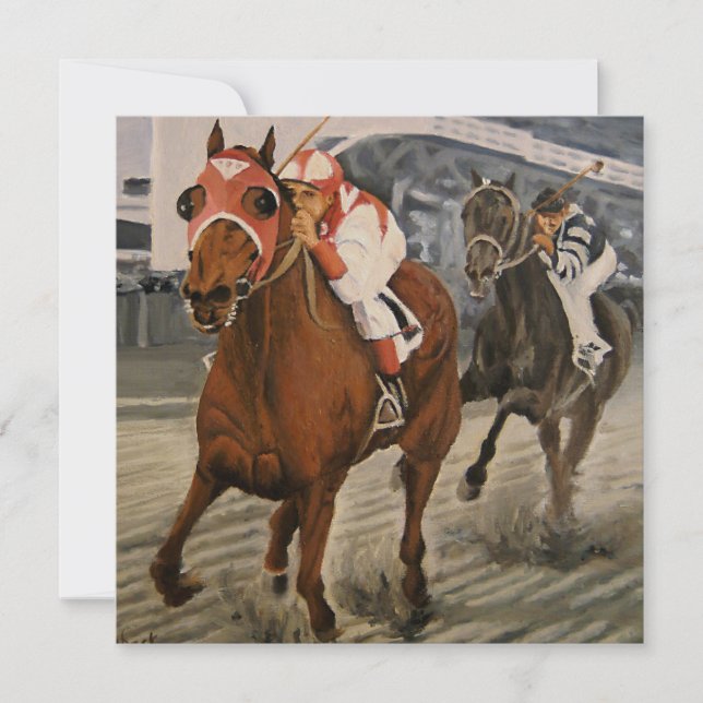Racing Thoroughbred ist der siegreiche Pferdesport Mitteilungskarte (Vorderseite)