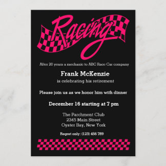 Racing, wählen Sie Ihre Hintergrundfarbe Einladung