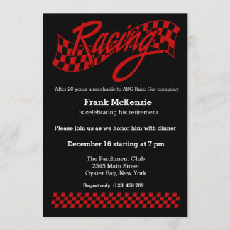 Racing, wählen Sie Ihre Hintergrundfarbe Einladung