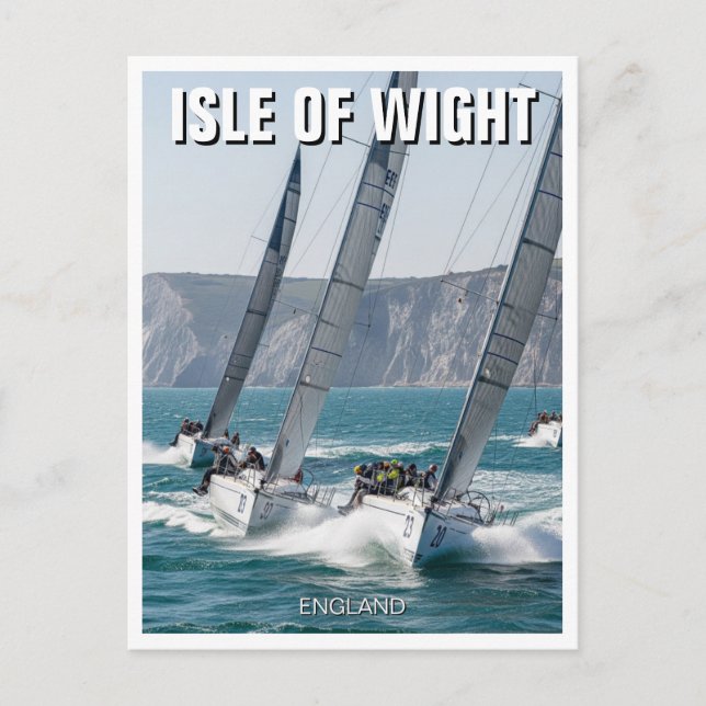 Racing Yachten Isle of Wight England Reisen Postkarte (Vorderseite)