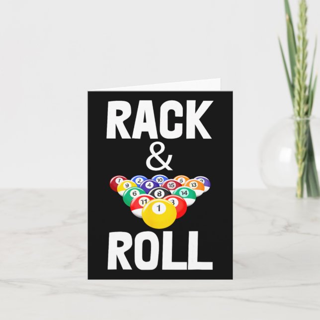 Rack & amp; Roll Tee Shirts Cool Billiard Ball T-S Karte (Vorderseite)