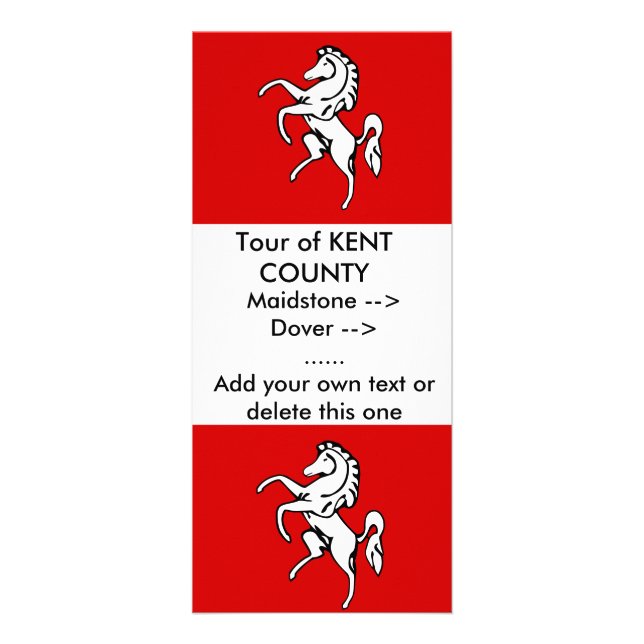 Rack Card mit Flagge von Kent, England Werbekarte (Vorne)