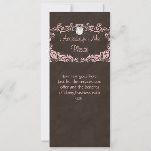 Rack Card Schmuck Diamond Blumenrosa Braun