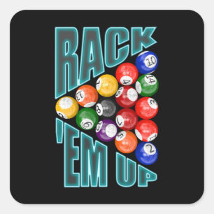 Rack’em Up Billard Quadratischer Aufkleber