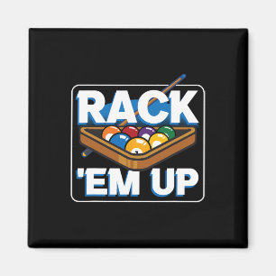 Rack Em Up Stick Player Sports Challe Game Pool Magnet